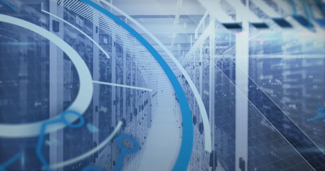 Digital Circuit Patterns Overlay on Data Center Servers