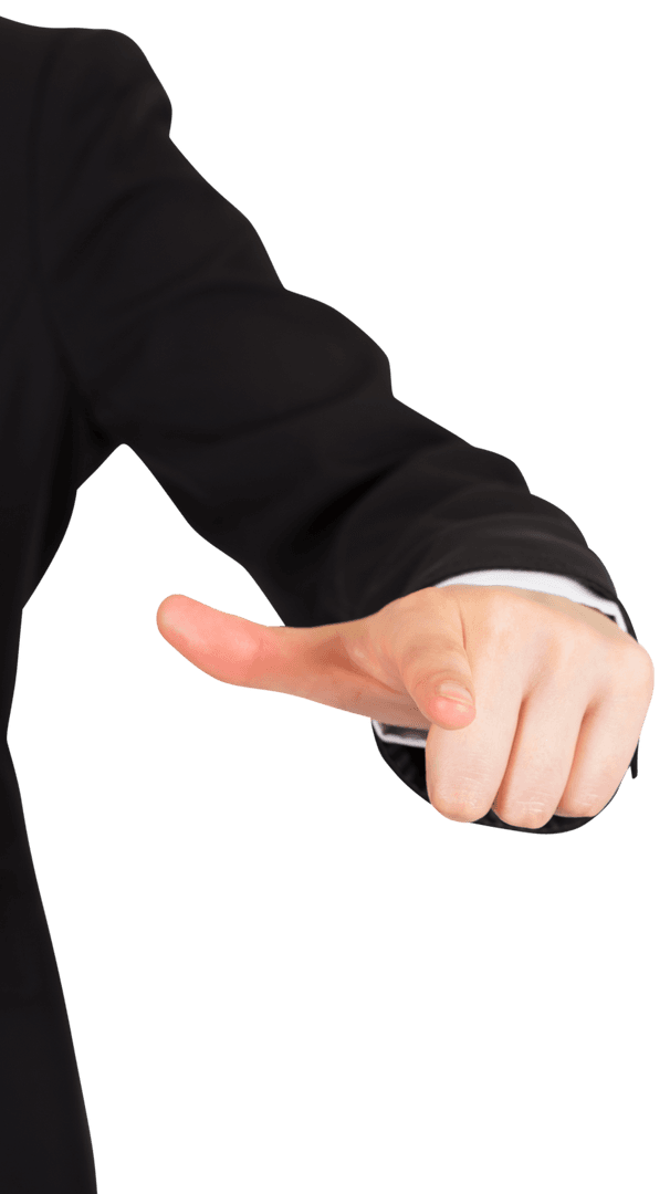 Businessman Hand Pointing Gesture on Transparent Background