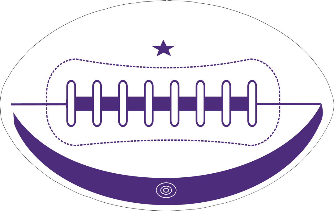 Digital Flat Style Football Icon on Transparent Background