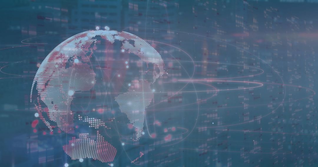 Digital Globe with Global Network Connections on Blue Background