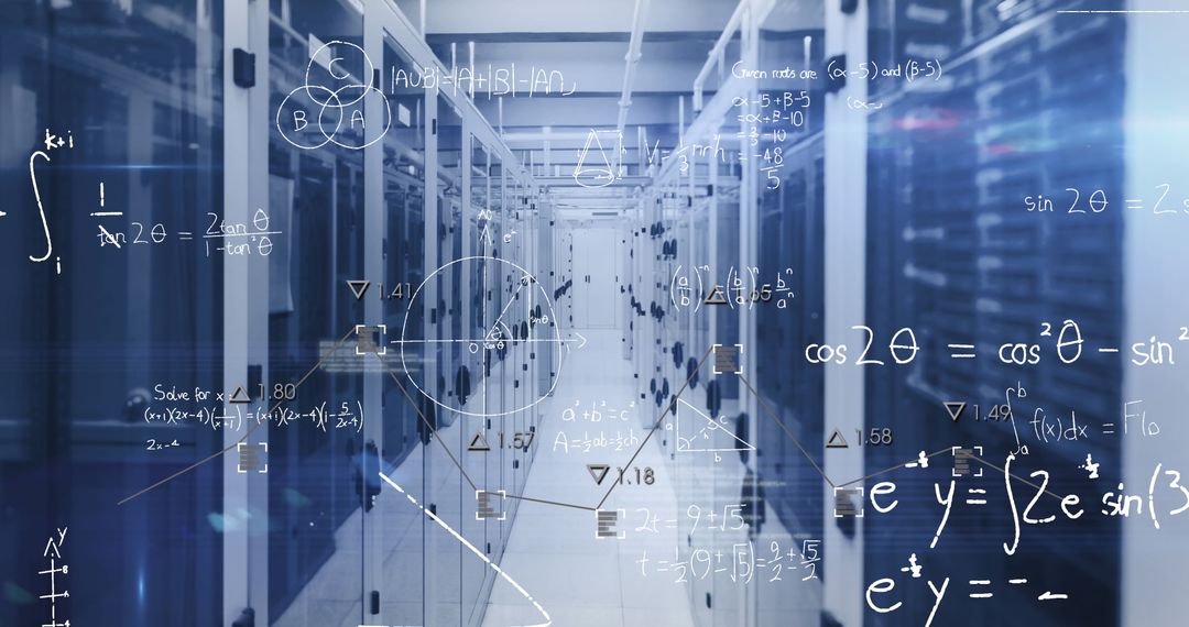 Data Center Corridor with Mathematical Overlay in High Tech Environment