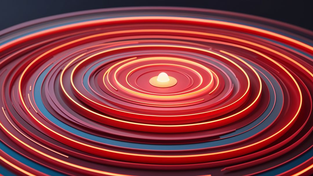 Abstract Glowing Concentric Rings in Futuristic Design