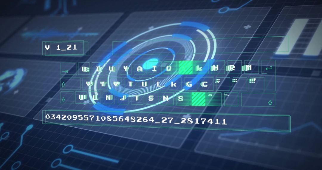 Futuristic Technology Interface with Digital Code Display