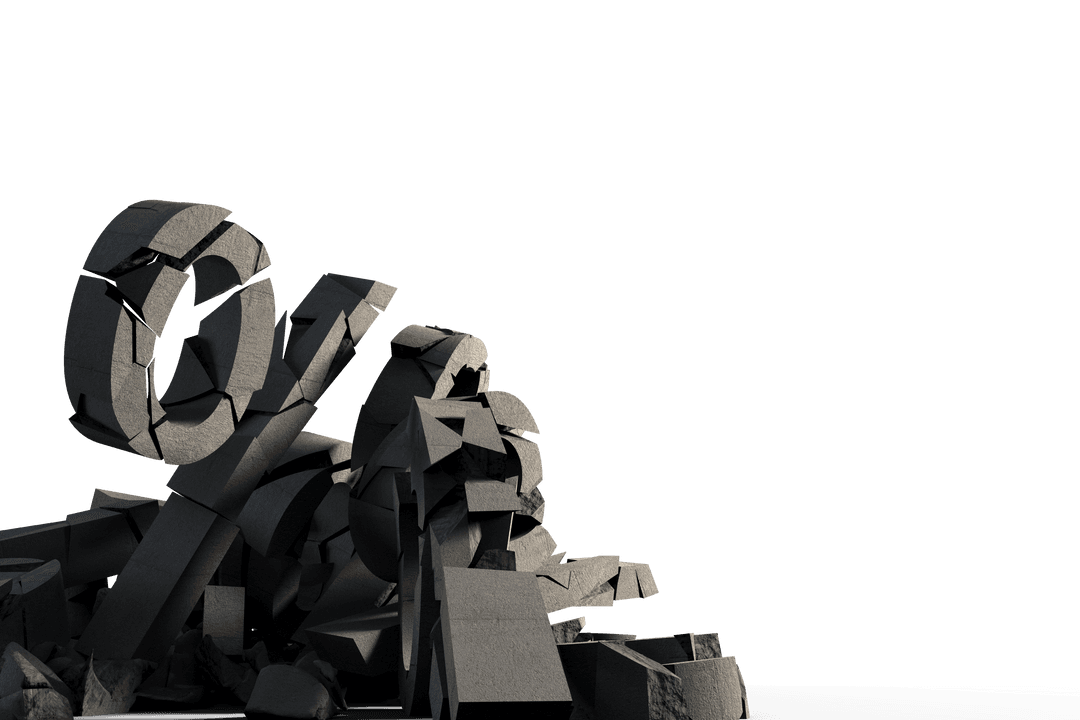 Broken Percent Symbol on Transparent Background PNG