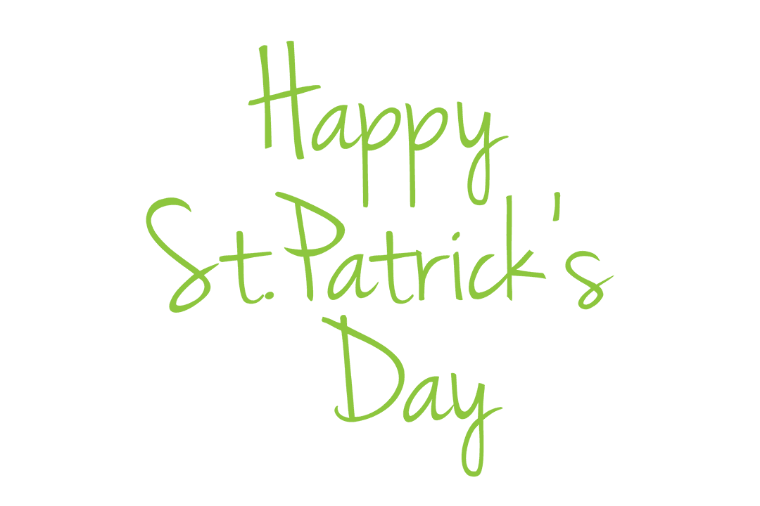 Happy St Patrick's Day Greeting Text on Transparent Background