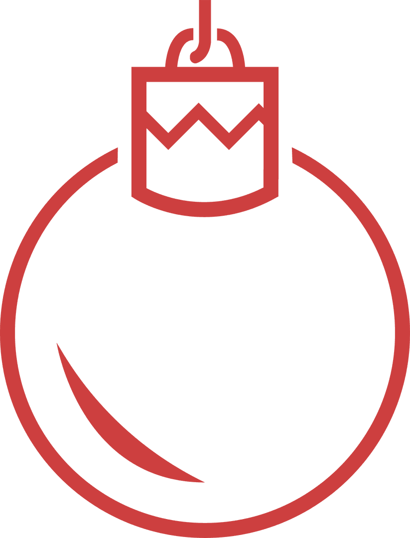 Vector Illustration of Red Christmas Bauble on Transparent Background