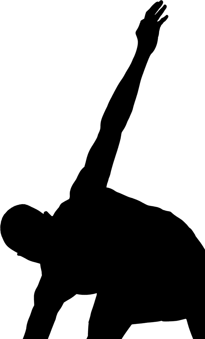 Transparent Silhouette of Man Stretching for Fitness Exercise