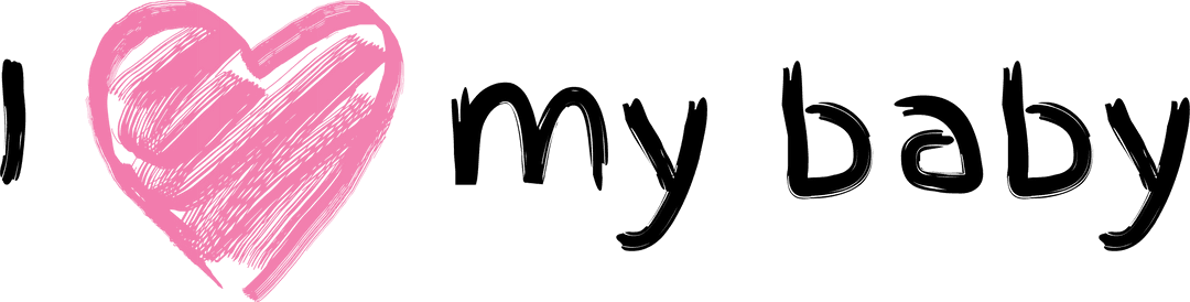 I Love My Baby Text with Transparent Pink Heart