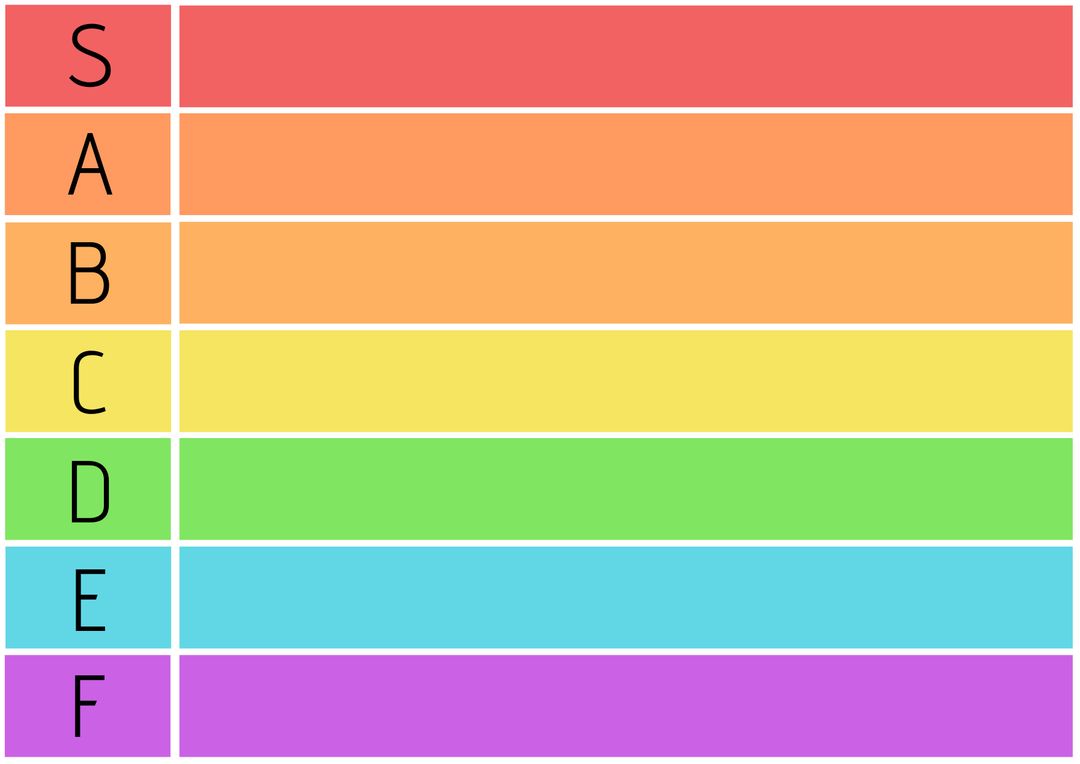 Colorful Tier List Template with Alphabet Labels - Download Free Stock Templates Pikwizard.com