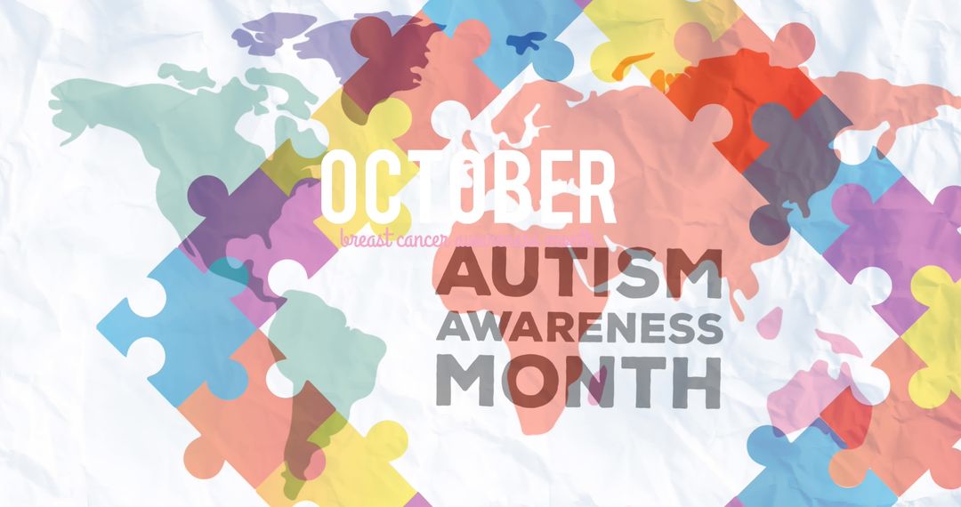 Autism and Cancer Awareness Puzzle Map Concept