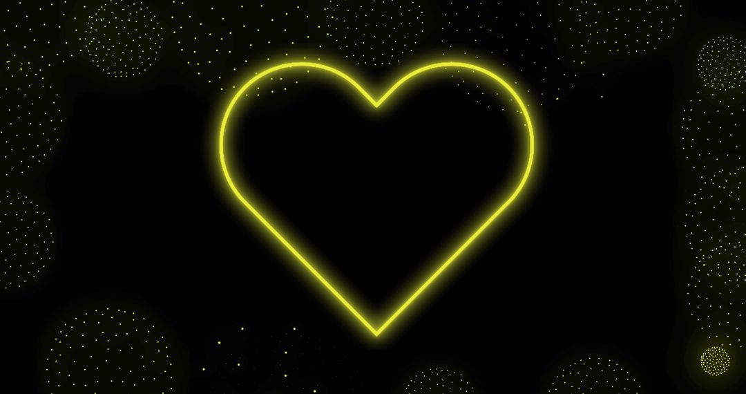 Glowing Neon Heart on Dark Starry Background