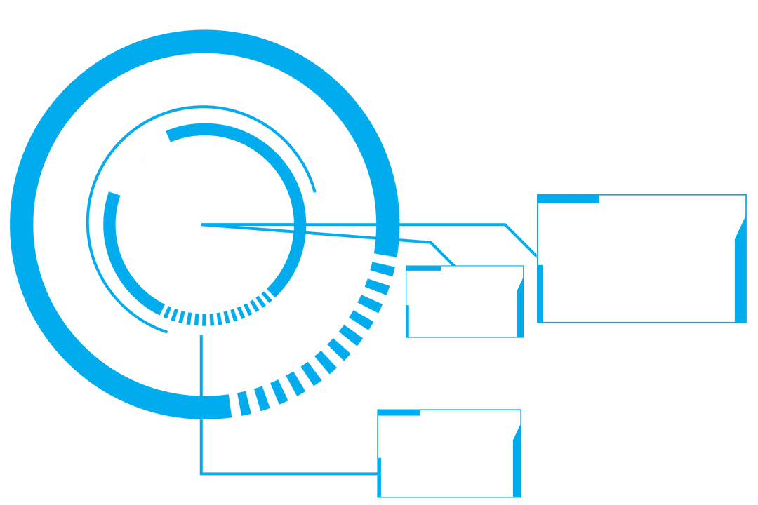 Digital Interface Design Blue Elements Transparent Background