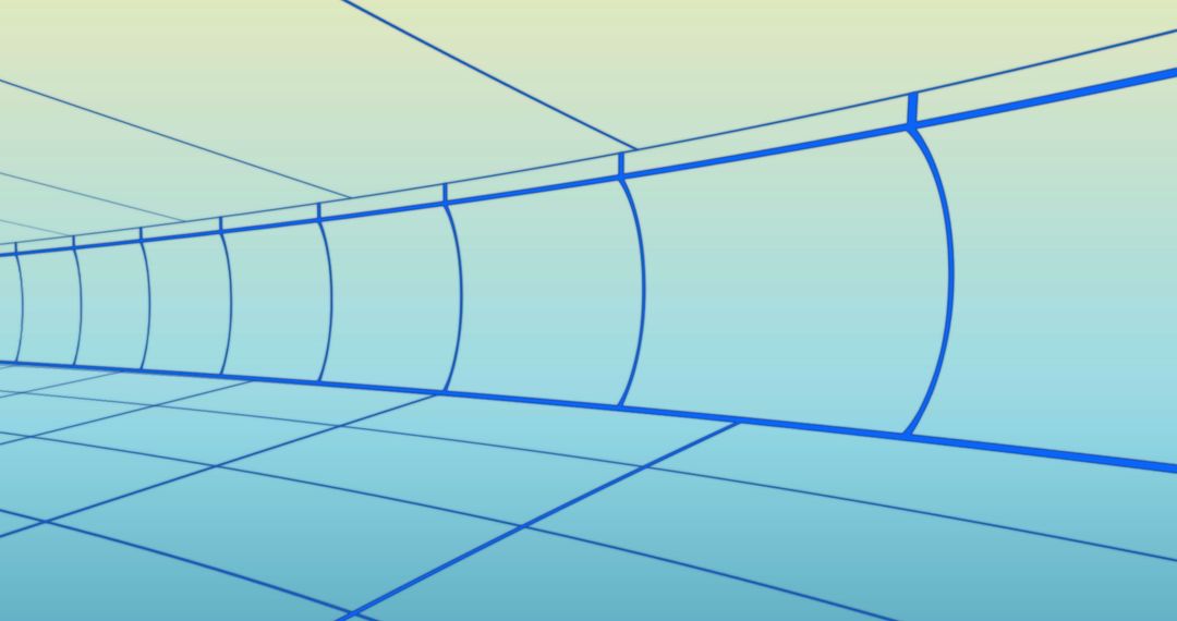 Digital Tunnel Design with Blue and Yellow Gradient