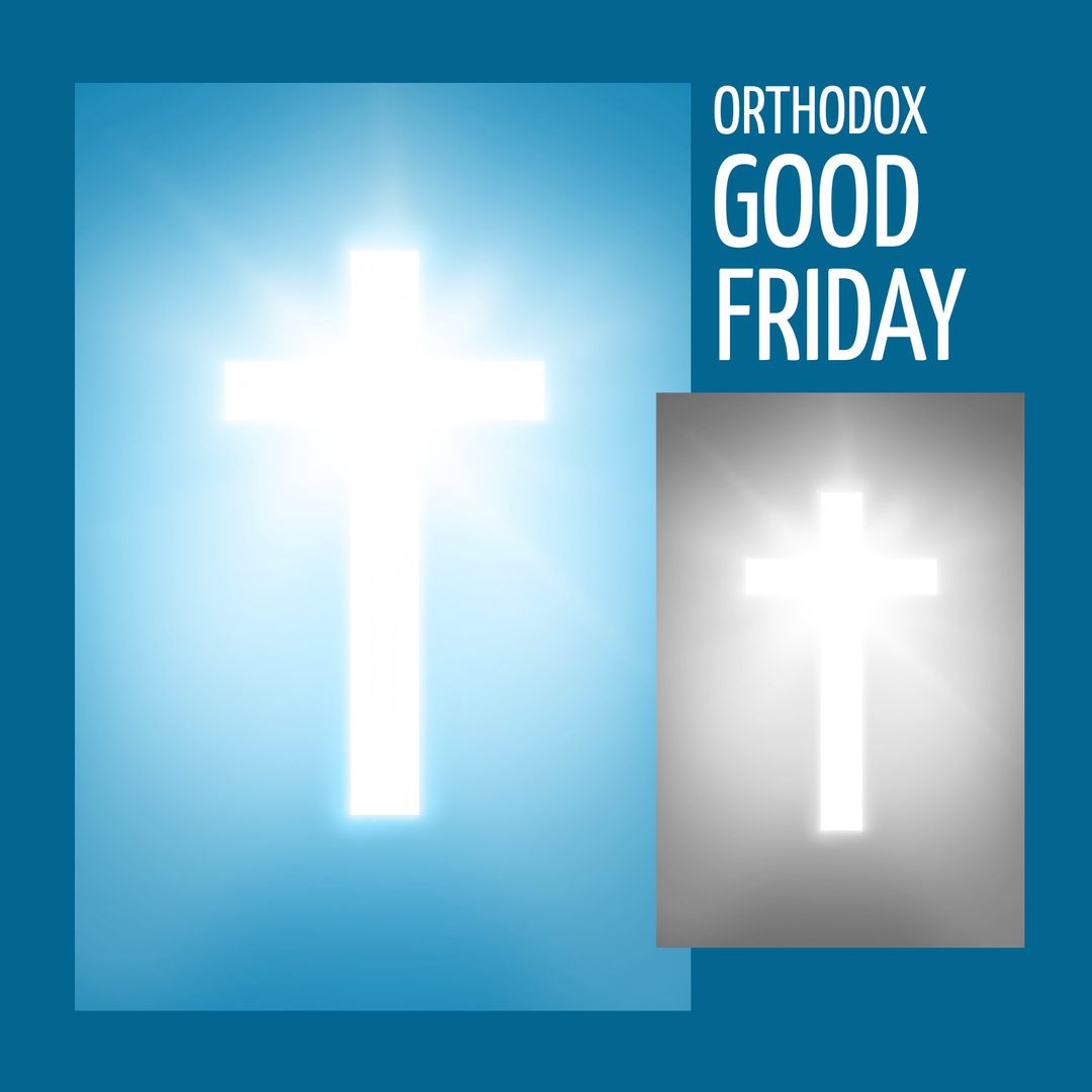 Illuminating Cross Symbol for Orthodox Good Friday Celebration