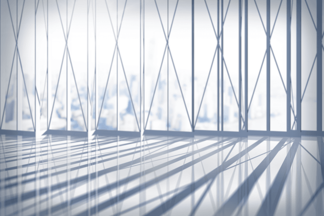 Transparent Modern Cityscape View Through Geometric Frames