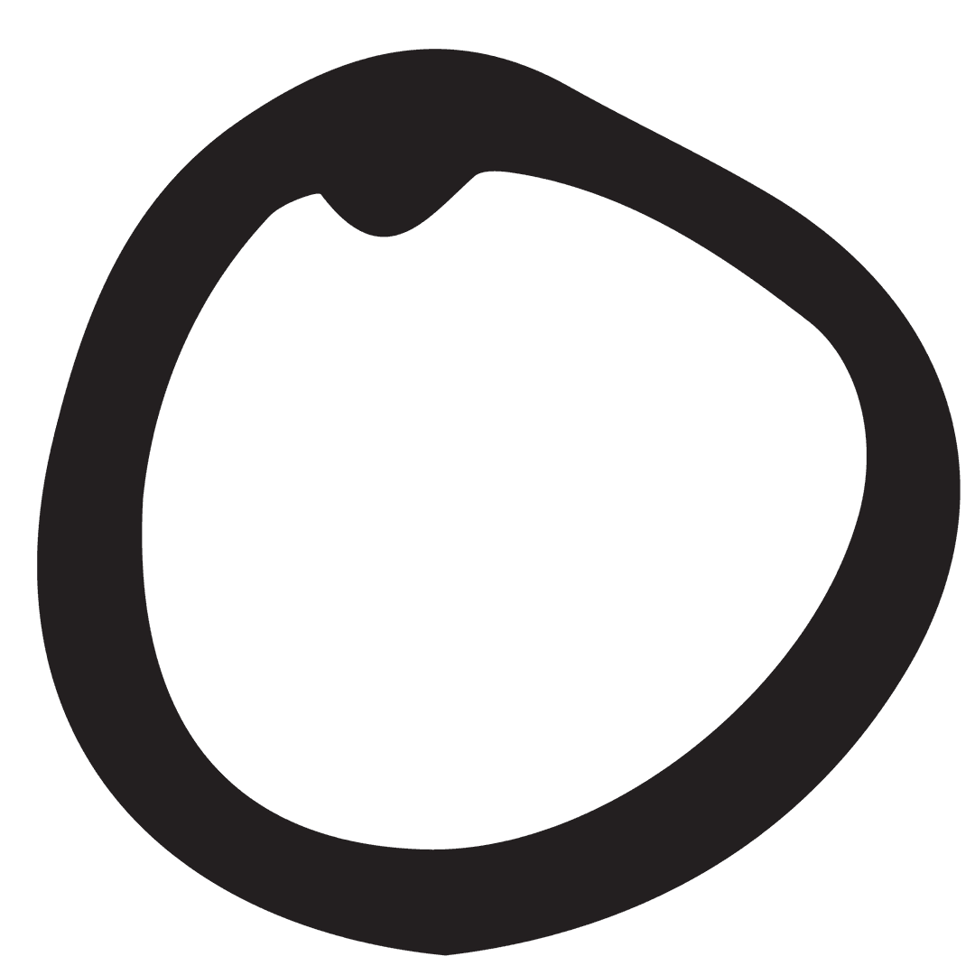 Hand-Drawn Black Circle on Transparent Background