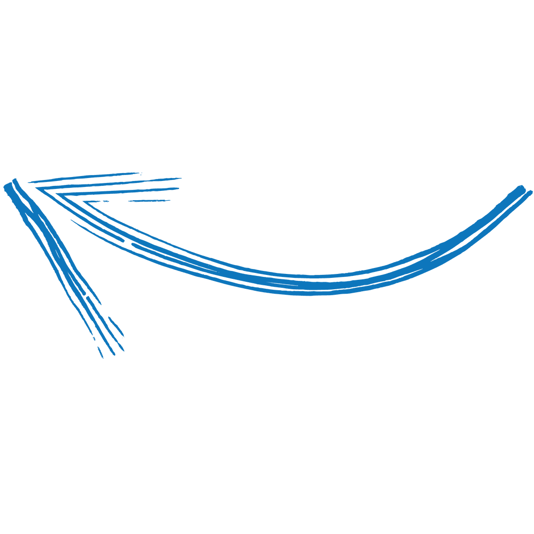 Creative Blue Curved Arrow on Transparent Background