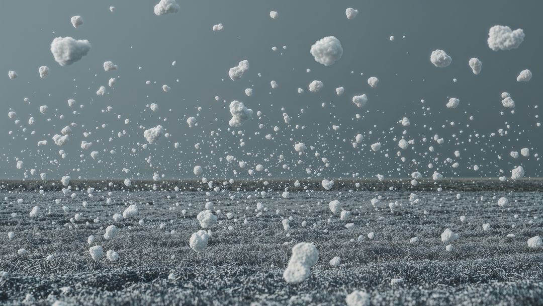 Floating Spheres in Ethereal Landscape