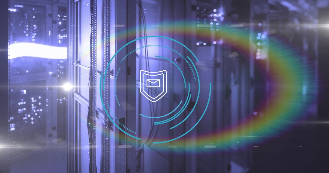 Cybersecurity Technology in Futuristic Server Room