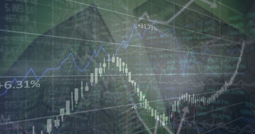 Global Financial Market Trends with Digital Data Visualization