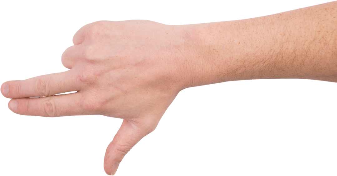 Transparent Hand Gesture Thumb Downward for Critics