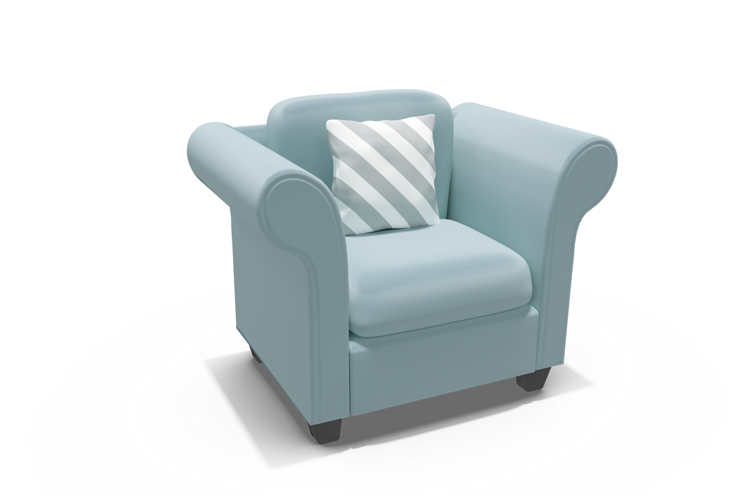 Transparent Gray Armchair with Striped Cushion for Stylish Interiors - Download Free Stock Images Pikwizard.com