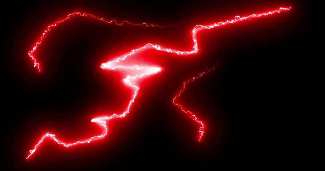 Dynamic Red Lightning Bolts on Black Background in Motion - Free Images, Stock Photos and Pictures on Pikwizard.com