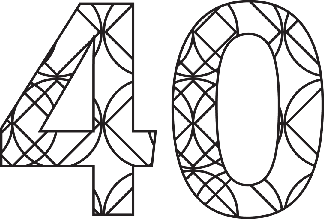 Abstract Patterned 40 Number Design on Transparent Background - Download Free Stock Images Pikwizard.com