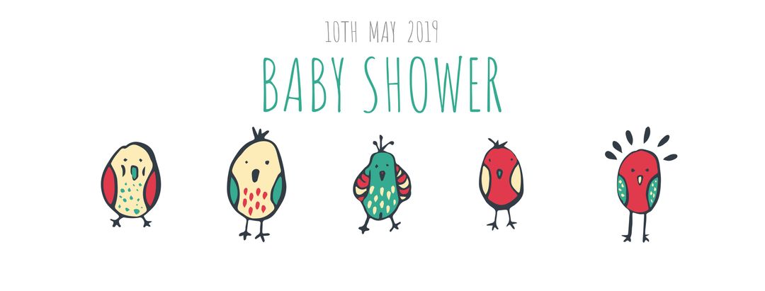 Cute bird-themed baby shower invitation design