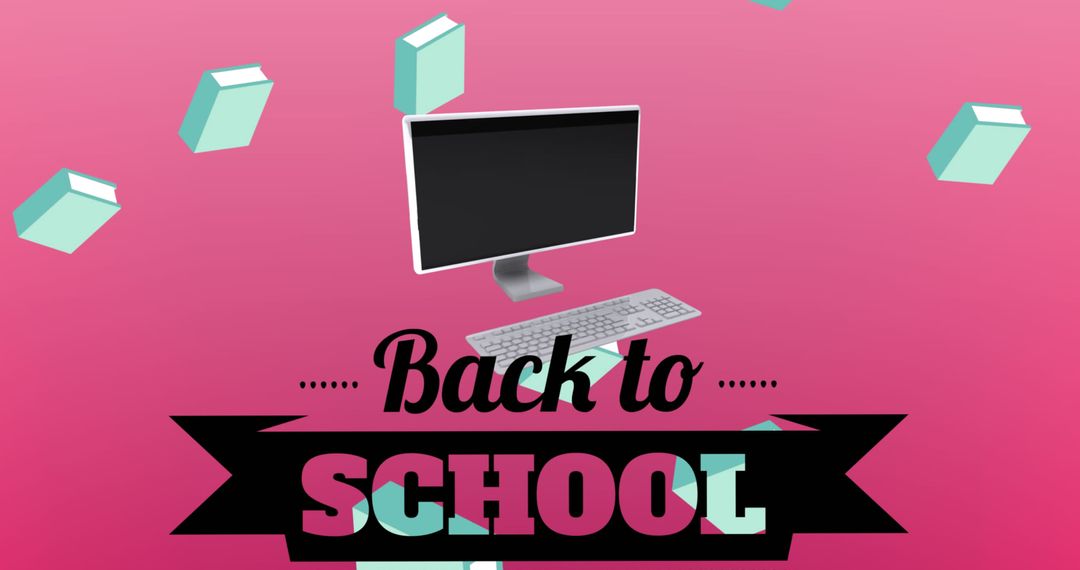 Back to School Digital Education Concept with Books and Computer