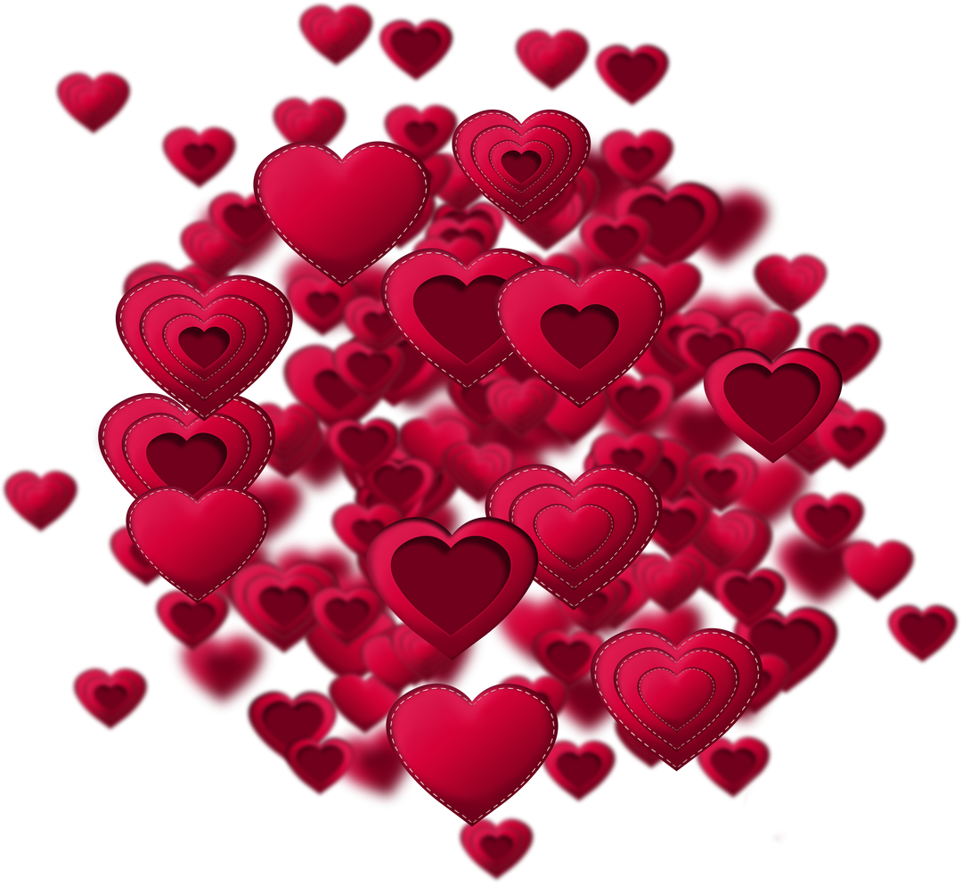 Surreal 3D Red Hearts Scatter on Transparent Background - Download Free Stock Images Pikwizard.com