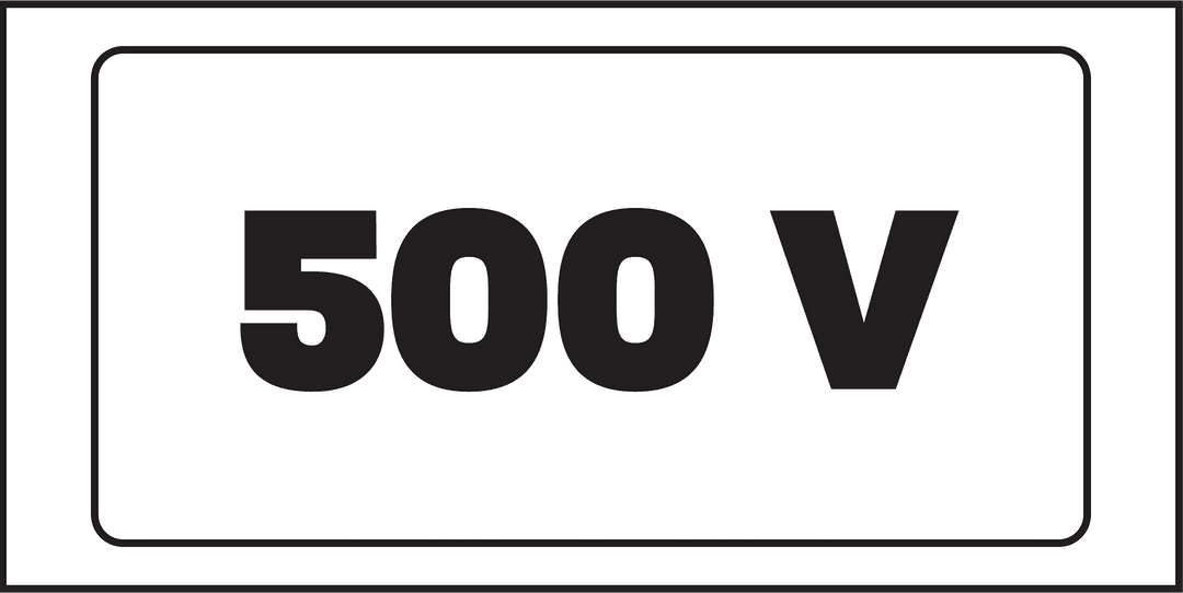 Transparent Illustration of 500 Voltage Warning Sign