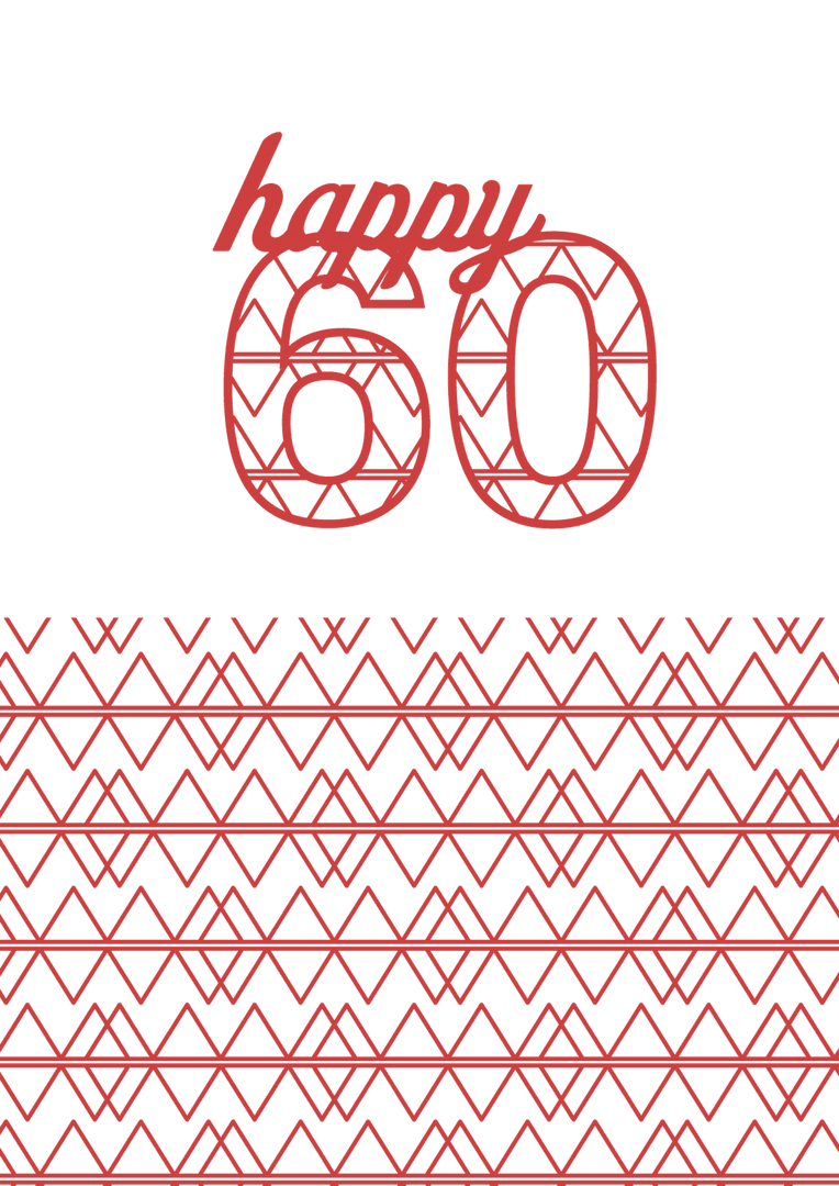 Transparent Happy 60 Pattern Illustration for Birthdays