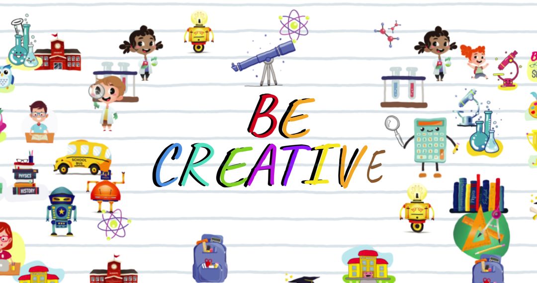 Creative Inspiration with Colorful Science and Education Icons