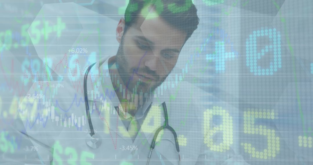 Healthcare Economics: Doctor Analyzing Financial Data Trends