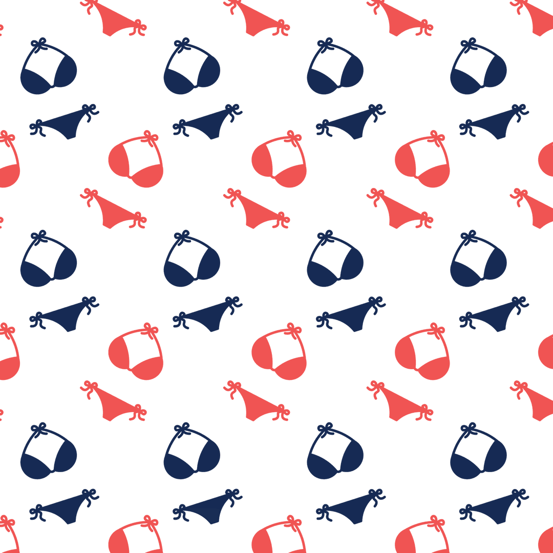 Seamless Bikini Pattern on Transparent Background