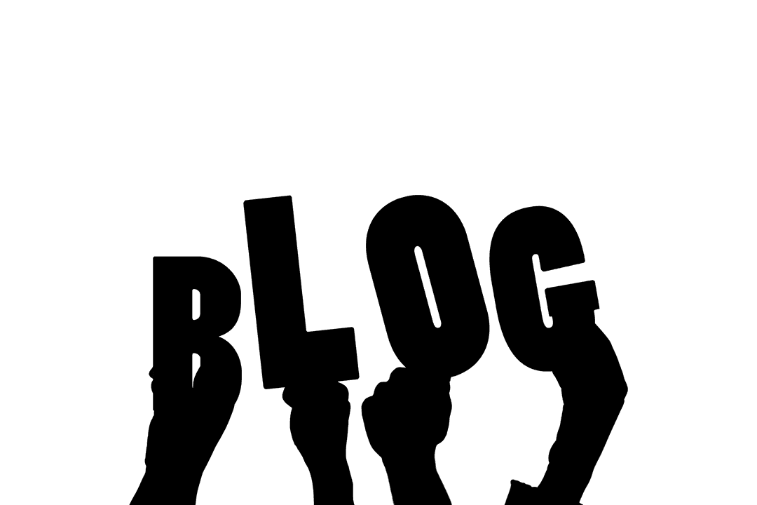 Transparent Hands Holding Blog Text Isolated Illustration