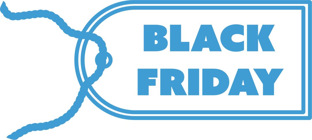 Transparent Black Friday Sale Label Isolated on Clear Background