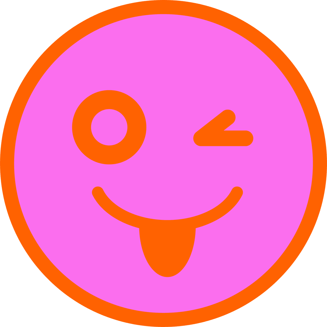 Playful Winking Emoji Tongue Out on Transparent Background