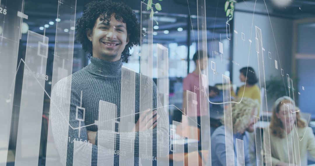 Business Professional Analyzing Financial Data with Diverse Team