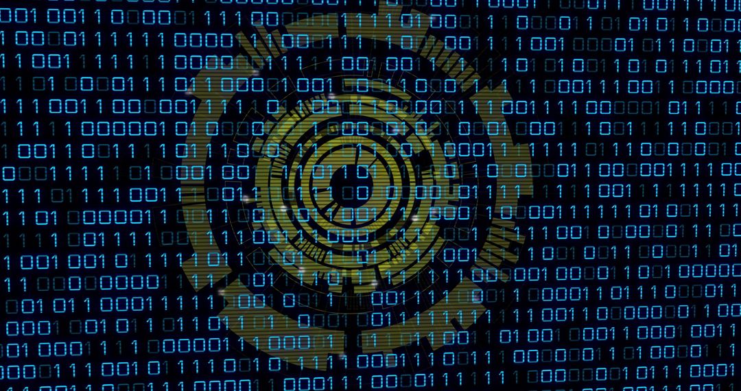 Abstract Digital Security Lock with Binary Code