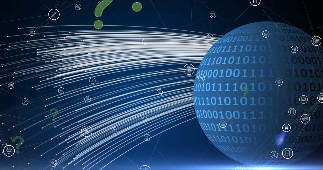 Digital data processing on globe global network concept