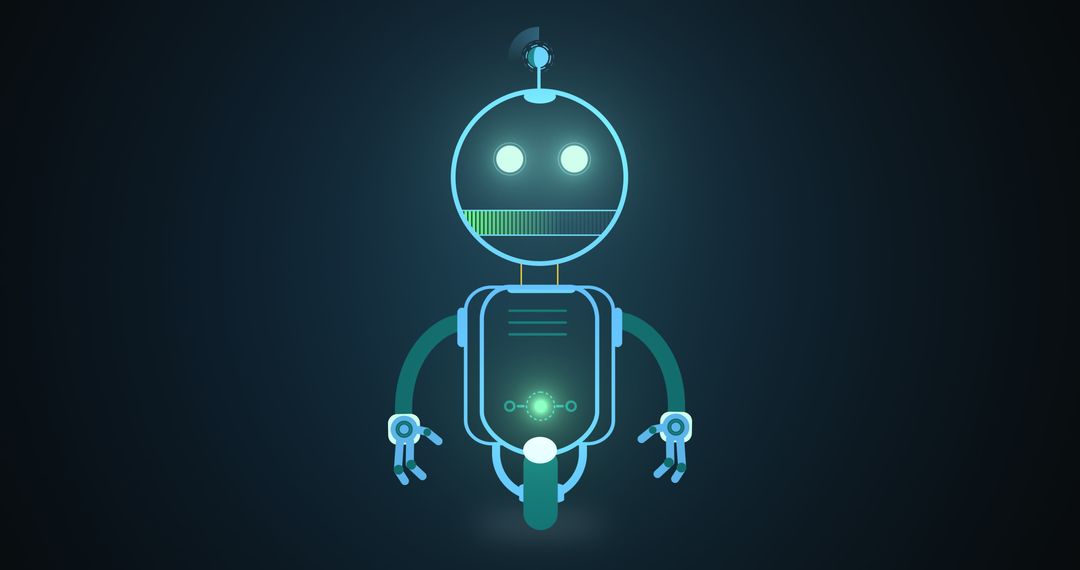 Artificial Intelligence Chatbot with Futuristic Design on Black Background
