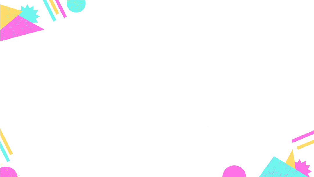 Modern Geometric Frame with Pastel Shapes on Transparent Background