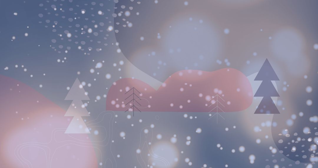 Magical Winter Wonderland with Falling Snow and Trees