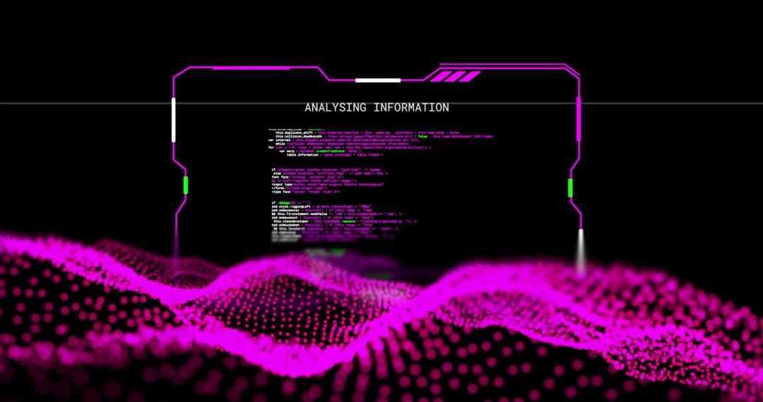 Futuristic Interface Analyzing Data Over Pink Network