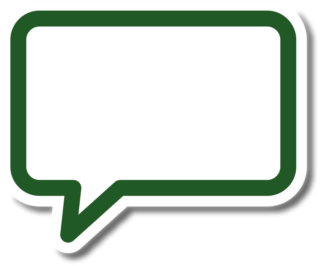 Green Outlined Speech Bubble with Transparent Background