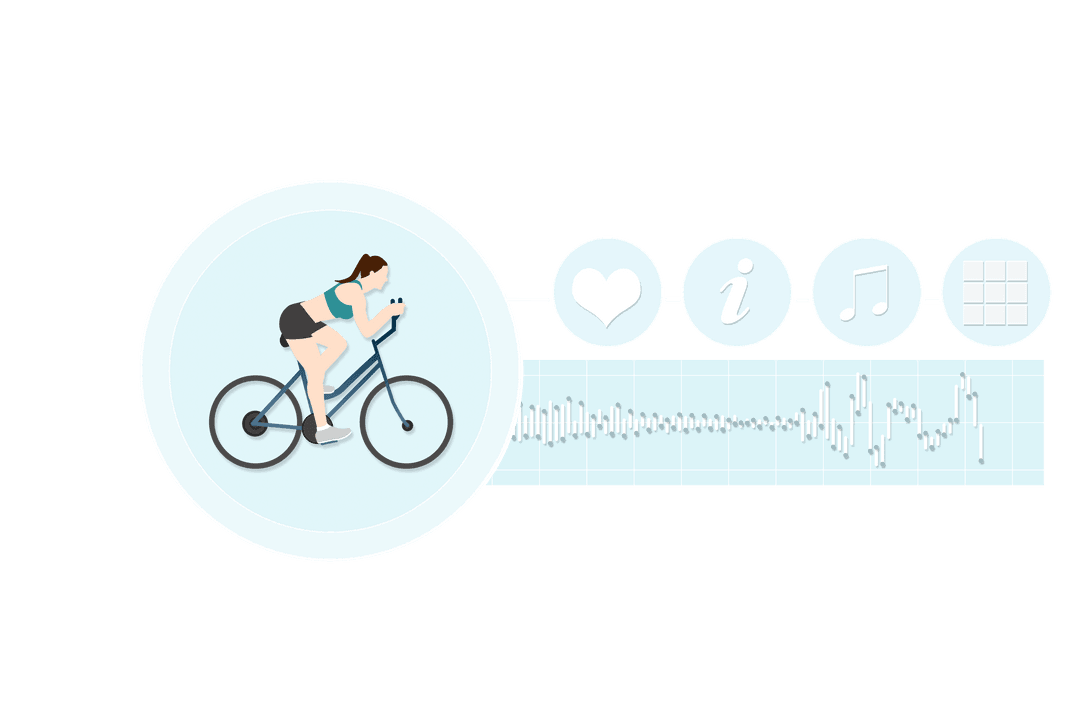 Woman Cyclist Analyzing Biological Data Transparent Illustration