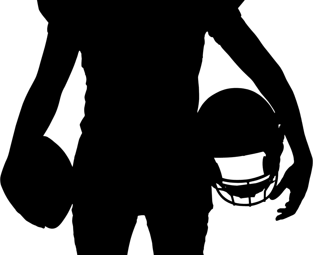 Transparent Cutout of Football Player Holding Helmet