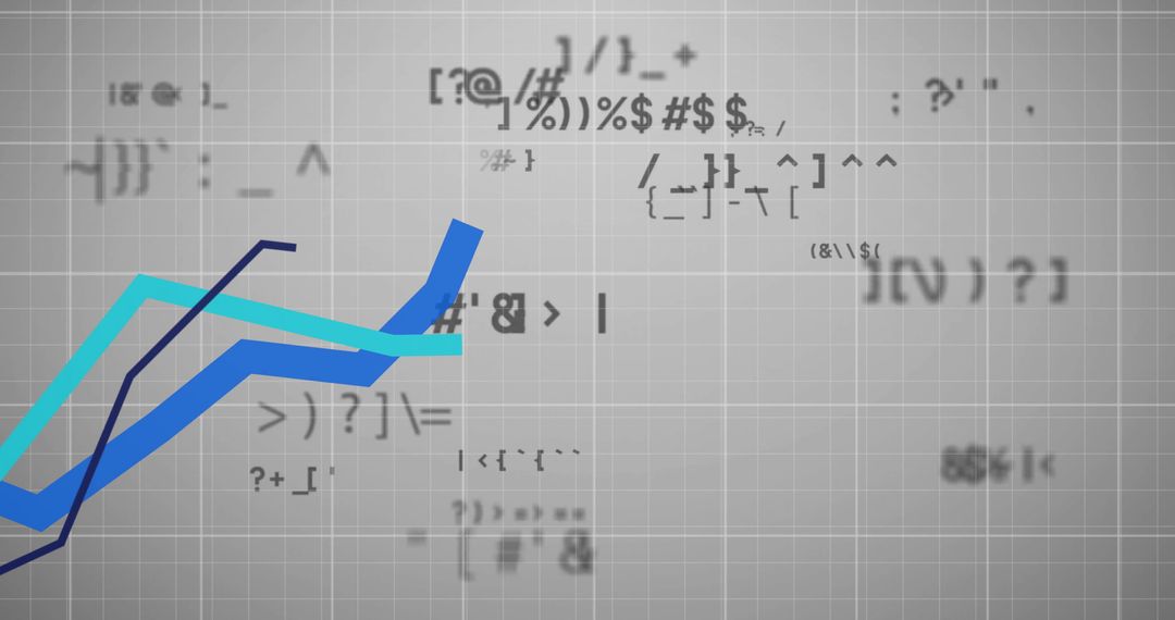 Digital Financial Data Processing on Grey Grid Background